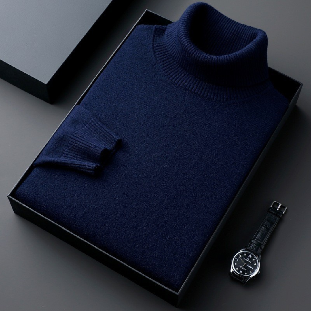 WILHELM | ELEGANTER HOCHKRAGEN-PULLOVER AUS PREMIUM-MATERIALIEN