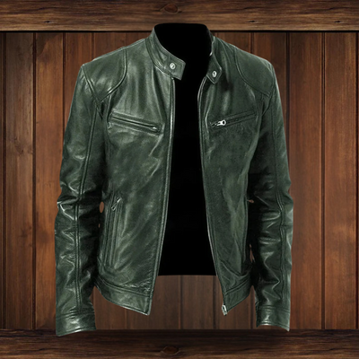 ANTON | JACKE AUS PREMIUM-LEDER MIT KLASSISCHEM BIKER-DESIGN