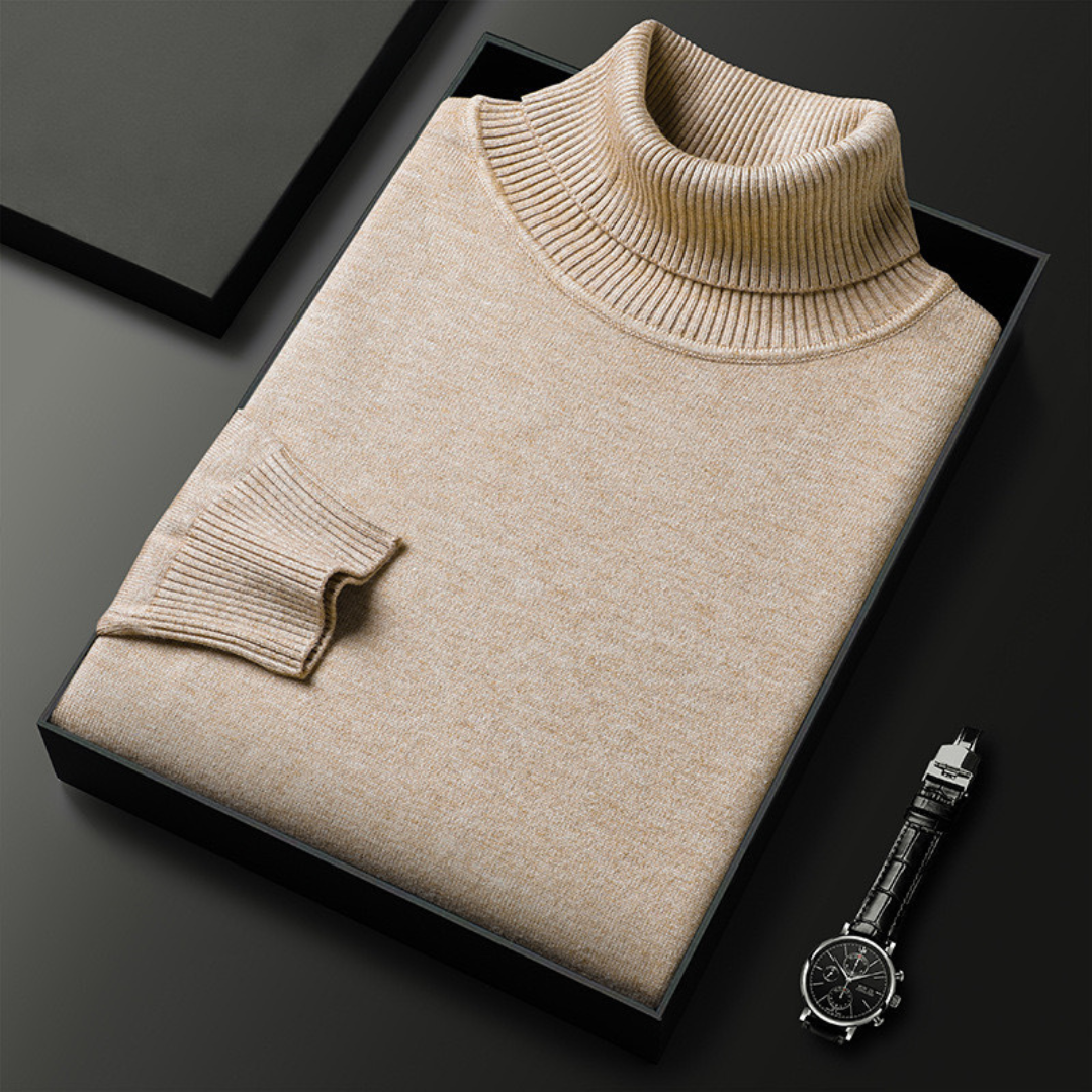 WILHELM | ELEGANTER HOCHKRAGEN-PULLOVER AUS PREMIUM-MATERIALIEN