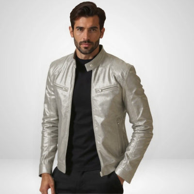 ANTON | JACKE AUS PREMIUM-LEDER MIT KLASSISCHEM BIKER-DESIGN