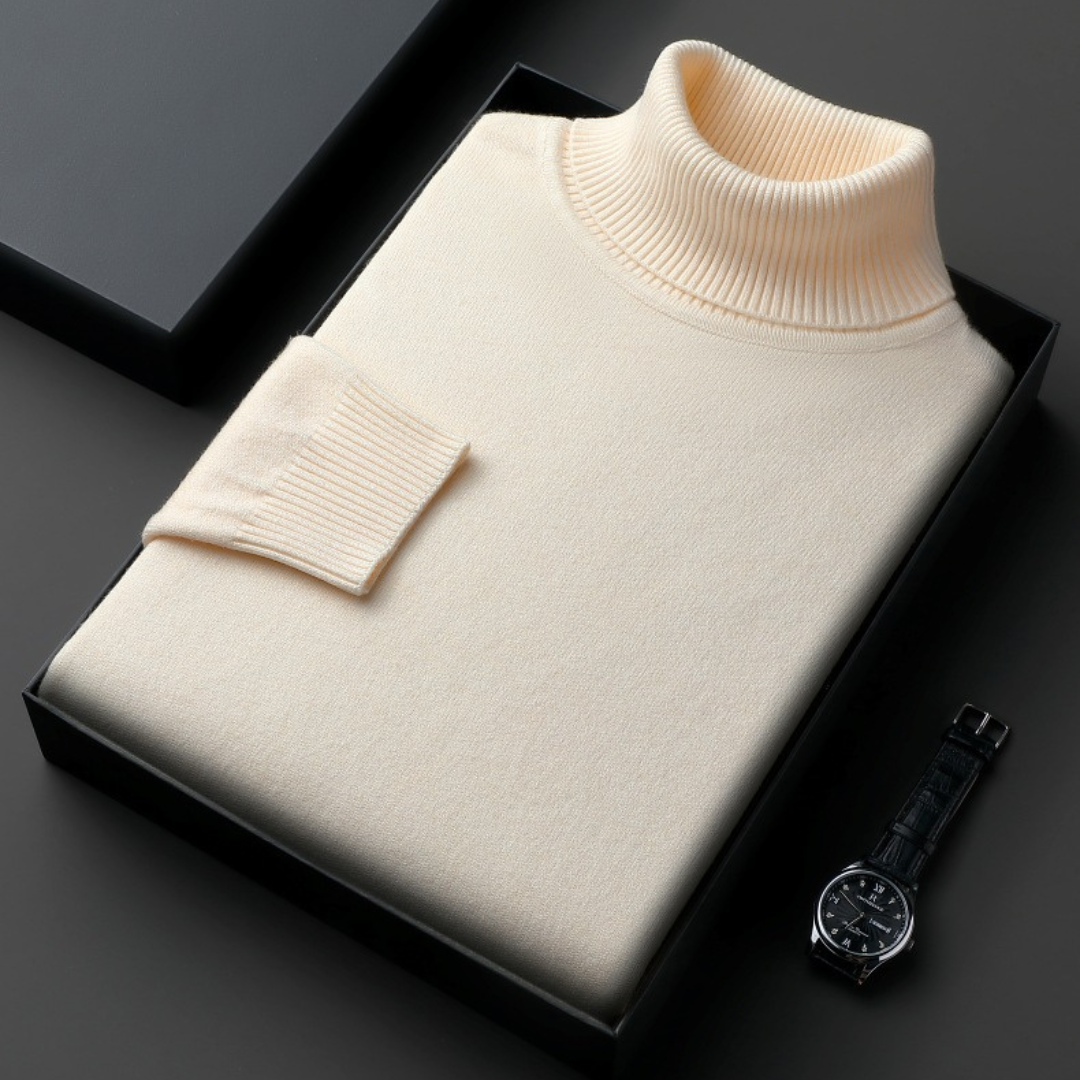 WILHELM | ELEGANTER HOCHKRAGEN-PULLOVER AUS PREMIUM-MATERIALIEN