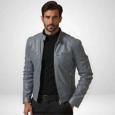 ANTON | JACKE AUS PREMIUM-LEDER MIT KLASSISCHEM BIKER-DESIGN