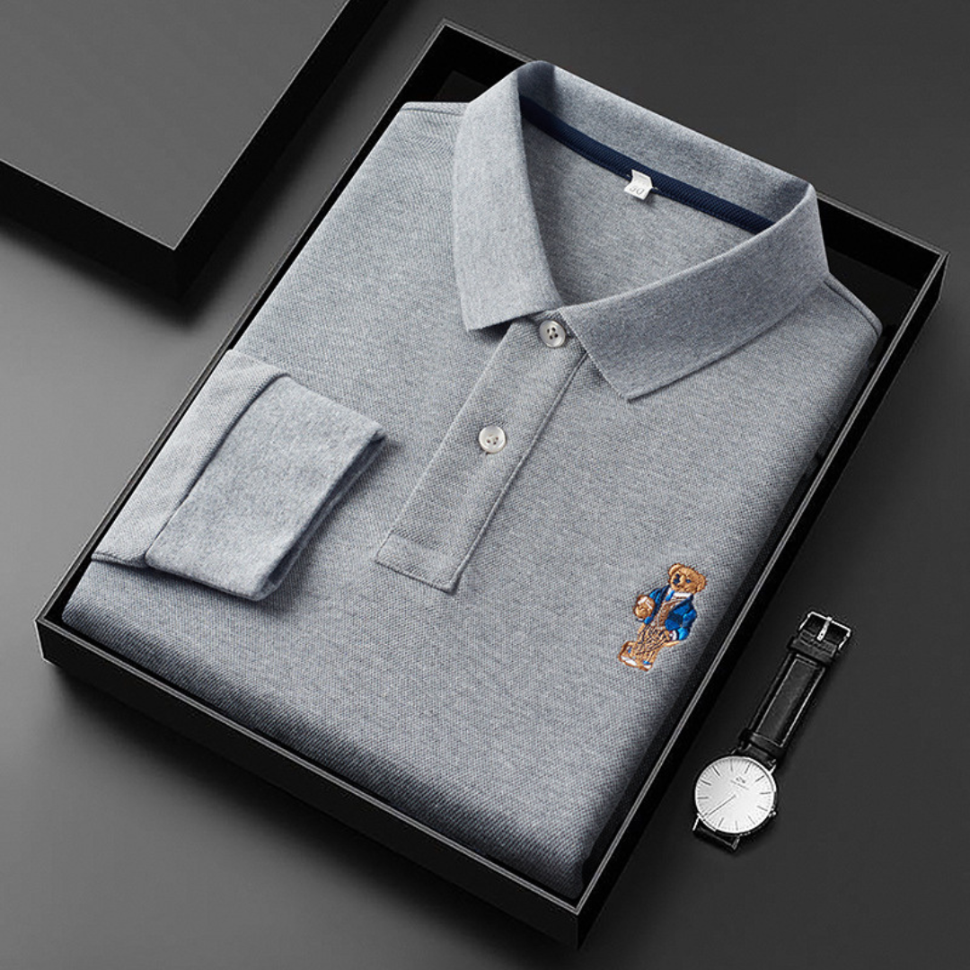 PHILIPP | ELEGANTES LANGARM-POLO MIT BESTICKUNG