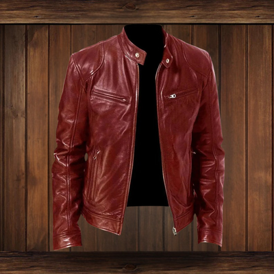 ANTON | JACKE AUS PREMIUM-LEDER MIT KLASSISCHEM BIKER-DESIGN