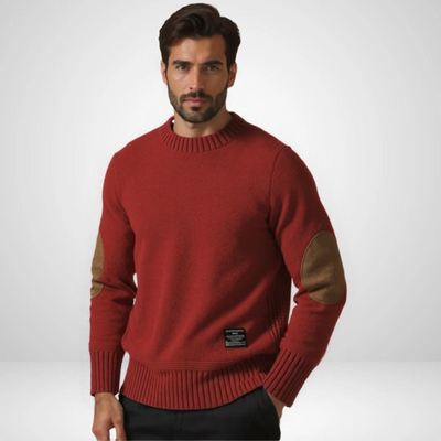 LUDWIG | PULLOVER AUS QUALITÄTSMATERIAL MIT ELLBOGENPATCHES