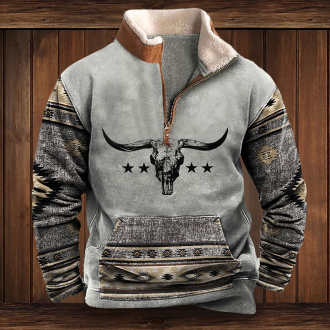 HEINRICH | SWEATSHIRT AUS QUALITÄTSMATERIAL MIT ETHNO-DESIGN