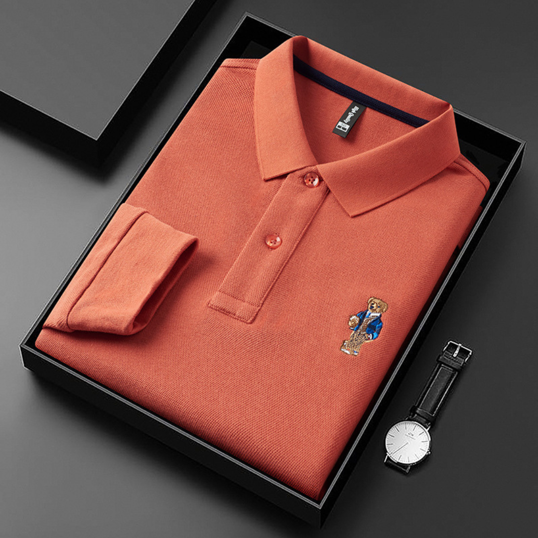 PHILIPP | ELEGANTES LANGARM-POLO MIT BESTICKUNG