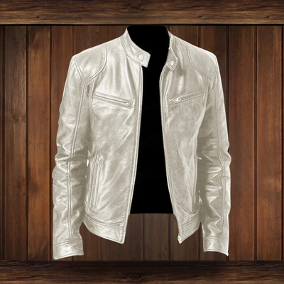 ANTON | JACKE AUS PREMIUM-LEDER MIT KLASSISCHEM BIKER-DESIGN