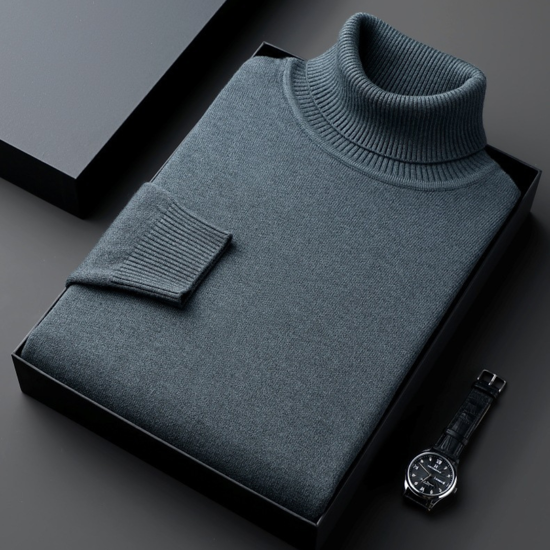 WILHELM | ELEGANTER HOCHKRAGEN-PULLOVER AUS PREMIUM-MATERIALIEN