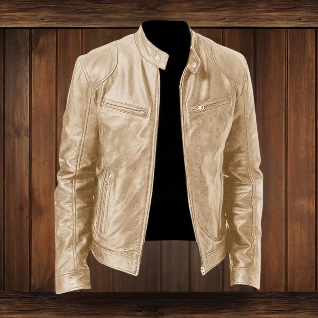 ANTON | JACKE AUS PREMIUM-LEDER MIT KLASSISCHEM BIKER-DESIGN