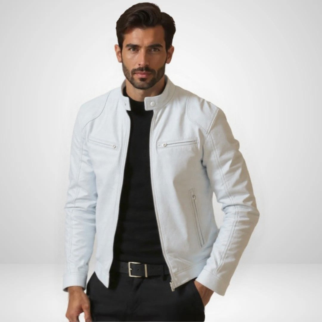 ANTON | JACKE AUS PREMIUM-LEDER MIT KLASSISCHEM BIKER-DESIGN