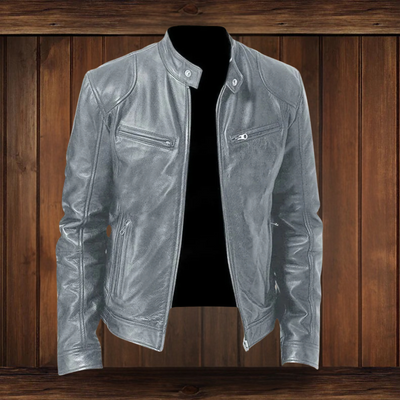 ANTON | JACKE AUS PREMIUM-LEDER MIT KLASSISCHEM BIKER-DESIGN