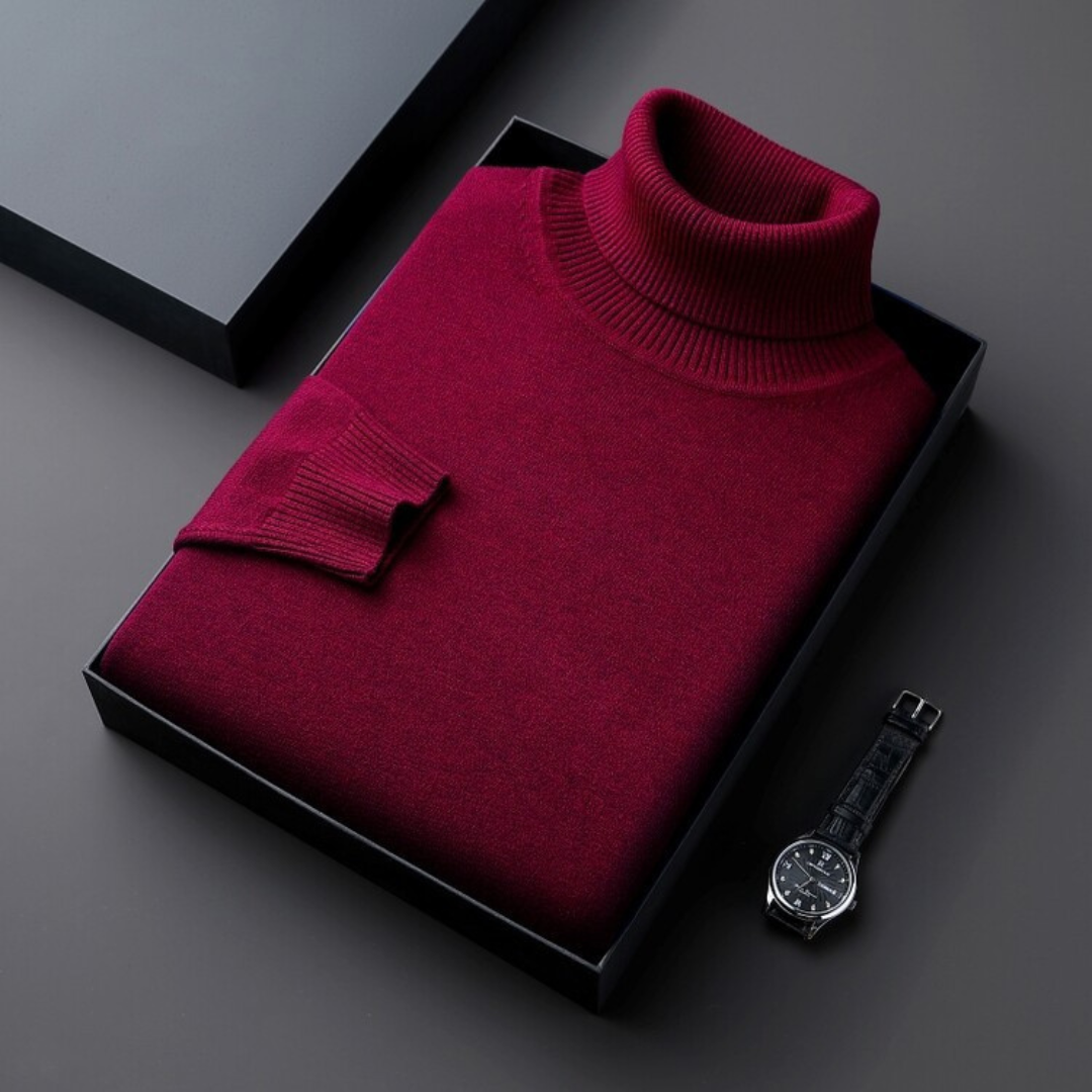 WILHELM | ELEGANTER HOCHKRAGEN-PULLOVER AUS PREMIUM-MATERIALIEN