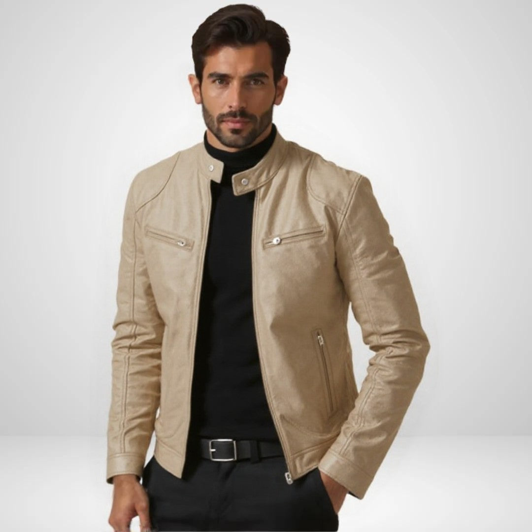 ANTON | JACKE AUS PREMIUM-LEDER MIT KLASSISCHEM BIKER-DESIGN