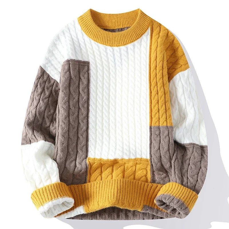 FRITZ | LÄSSIGER COLORBLOCK-STRICKPULLOVER AUS QUALITÄTSMATERIAL