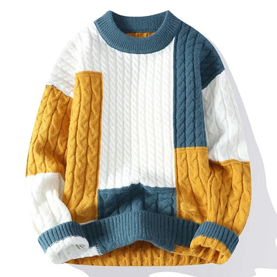 FRITZ | LÄSSIGER COLORBLOCK-STRICKPULLOVER AUS QUALITÄTSMATERIAL