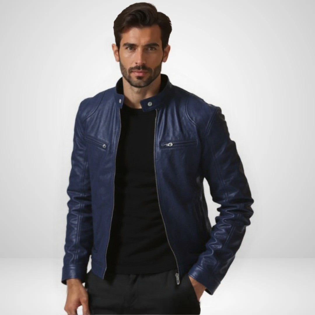 ANTON | JACKE AUS PREMIUM-LEDER MIT KLASSISCHEM BIKER-DESIGN