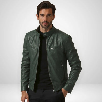 ANTON | JACKE AUS PREMIUM-LEDER MIT KLASSISCHEM BIKER-DESIGN