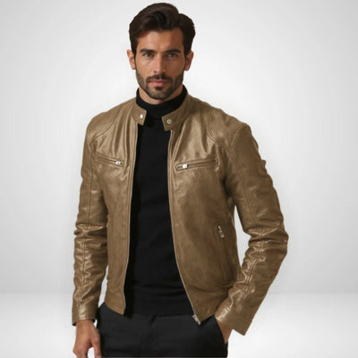 ANTON | JACKE AUS PREMIUM-LEDER MIT KLASSISCHEM BIKER-DESIGN